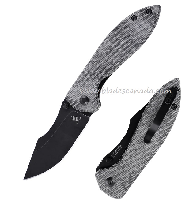 Kizer Pelican Mini Folding Knife, N690 Black SW, Micarta Black, V4548N1