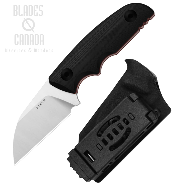 Kizer Snick Fixed Blade Knife, AEB-L Satin, G10 Black, Kydex Sheath, 1085A1 (image for) Kizer Snick Fixed Blade Knife, AEB-L Satin, G10 Black, Kydex Sheath, 1085A1