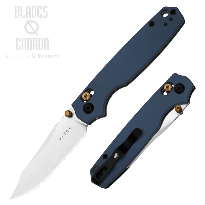 Kizer Pokiman Clutch Folding Knife, AEB-L Satin, Aluminum Blue, V3789A4 (image for) Kizer Pokiman Clutch Folding Knife, AEB-L Satin, Aluminum Blue, V3789A4