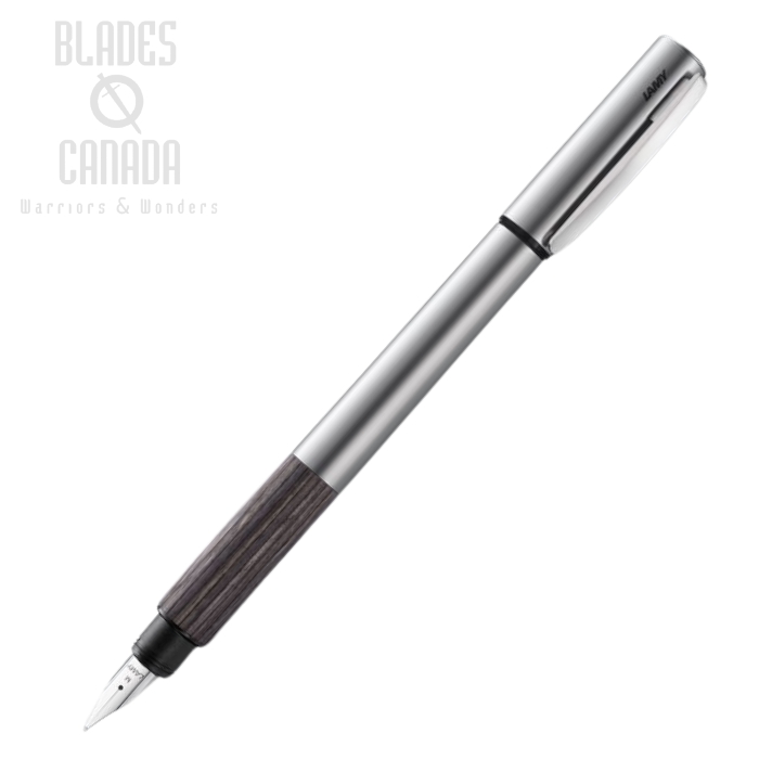 Lamy Accent Fountain Pen - Aluminum With Grey Wood Grip (image for) Lamy Accent Fountain Pen - Aluminum With Grey Wood Grip