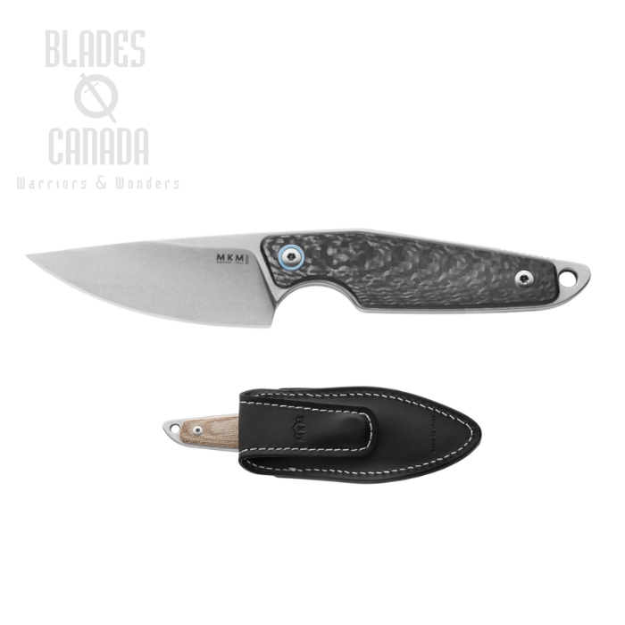 MKM Managio Knives Makro 1, M390 SW, Carbon Fiber, Leather Sheath, MA01-CF