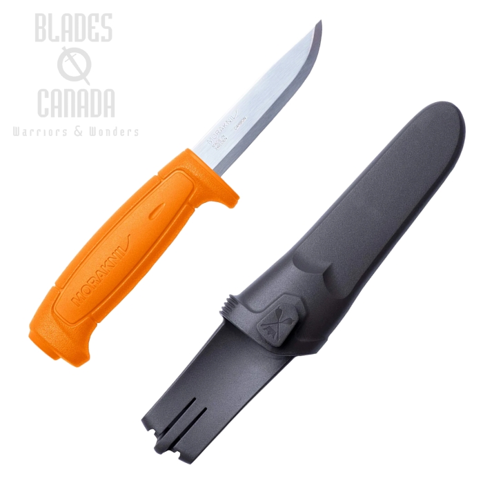 Morakniv Basic 511 Fixed Blade Knife, Carbon, Hi-Vis Orange, 12811