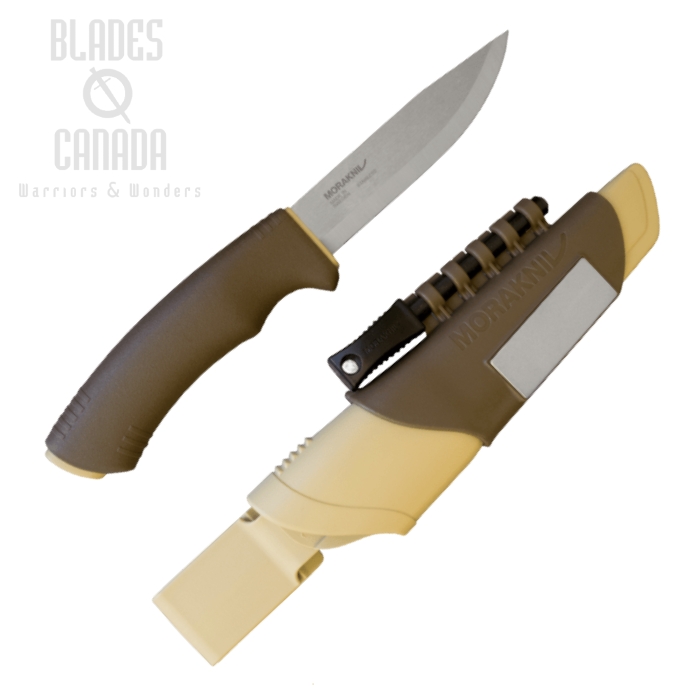 Morakniv Bushcraft Survival Fixed Blade Knife, Stainless, Desert, 13033