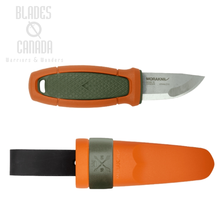 Morakniv Eldris Fixed Blade Knife w/ Belt Loop, Stainless, Olive Green & Burnt Orange, 14237