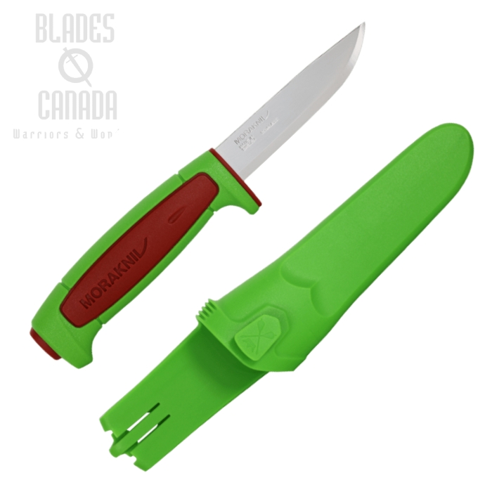 Morakniv Basic 546 Fixed Blade Knife, Stainless Blade, Dala Red & Green, 14282