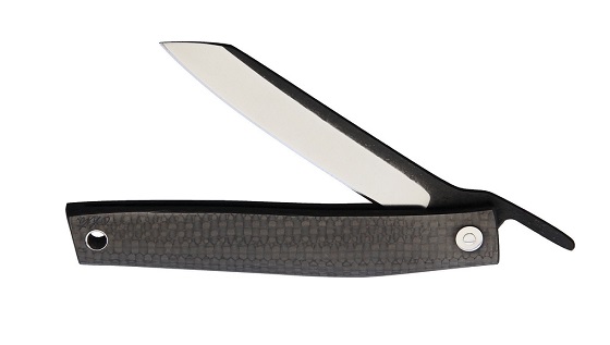 Ohta Japan OFF FK9 Friction Folding Knife, D2 Steel, Carbon Fiber