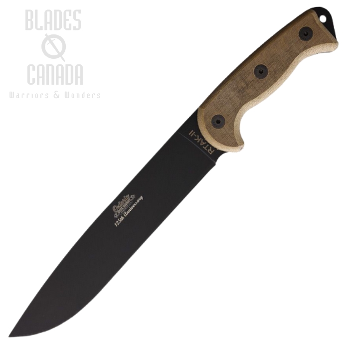 OKC RTAK II Fixed Blade Knife, 125th Anniversary, Carbon Black, Micarta Natural, Nylon Sheath, ON8644 (image for) OKC RTAK II Fixed Blade Knife, 125th Anniversary, Carbon Black, Micarta Natural, Nylon Sheath, ON8644