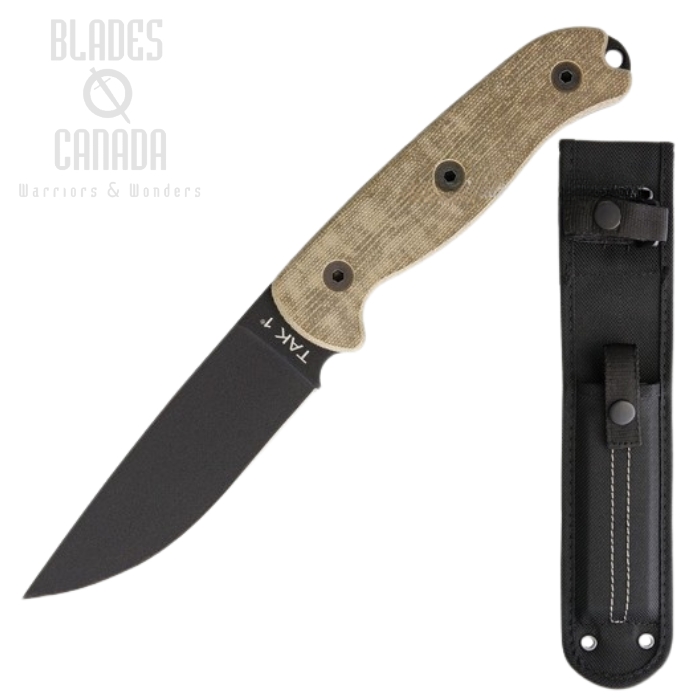 OKC TAK-1 Fixed Blade Knife, 1095 Carbon, Micarta, Nylon Sheath, 8671 (image for) OKC TAK-1 Fixed Blade Knife, 1095 Carbon, Micarta, Nylon Sheath, 8671
