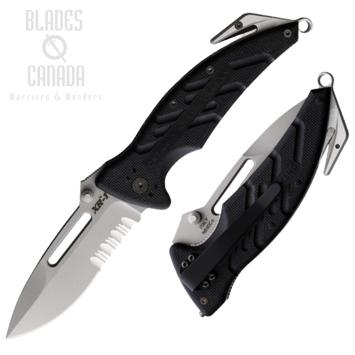 OKC XR1 Folding Knife, N690 Partially Serrated, Black Handle, ON8733 (image for) OKC XR1 Folding Knife, N690 Partially Serrated, Black Handle, ON8733