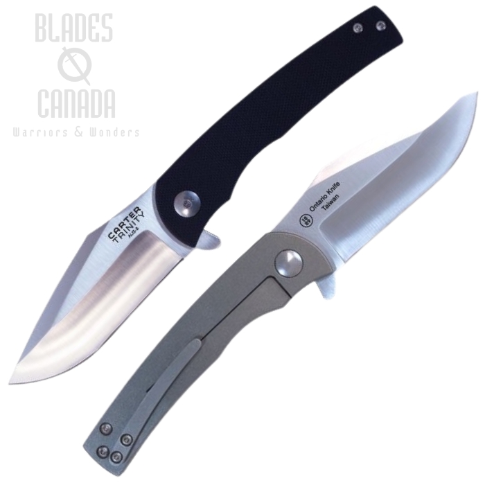 OKC Carter Trinity Framelock Folding Knife, Titanium/G10, 8877 (image for) OKC Carter Trinity Framelock Folding Knife, Titanium/G10, 8877