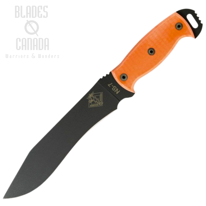 OKC Night Stalker 7 Fixed Blade Knife, 1095HC Black, G10 Orange, 9421OM (image for) OKC Night Stalker 7 Fixed Blade Knife, 1095HC Black, G10 Orange, 9421OM