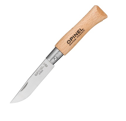 Opinel No.4 Slipjoint Folding Knife, Stainless, Beech Wood