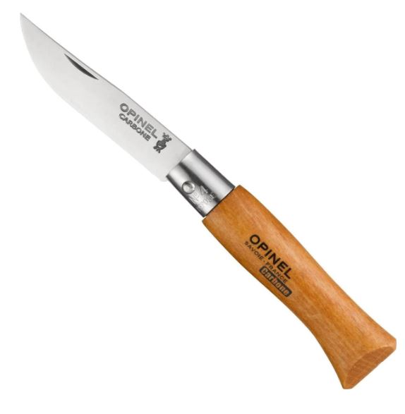 Opinel No.4 Slipjoint Folding Knife, Carbon Steel, Beechwood