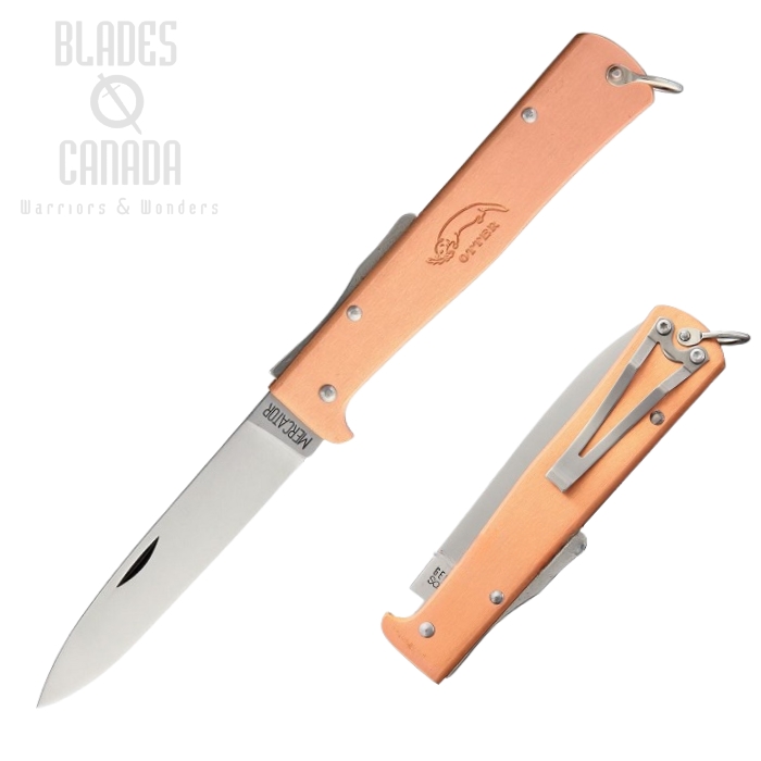 Otter-Messer Mercator Folding Knife, Carbon, Copper Handle, 10636RG (image for) Otter-Messer Mercator Folding Knife, Carbon, Copper Handle, 10636RG