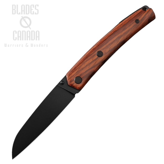 Petrified Fish Patte V2 Folding Knife, 14C28N Black SW, Cocobolo Wood, PF719COWODW (image for) Petrified Fish Patte V2 Folding Knife, 14C28N Black SW, Cocobolo Wood, PF719COWODW
