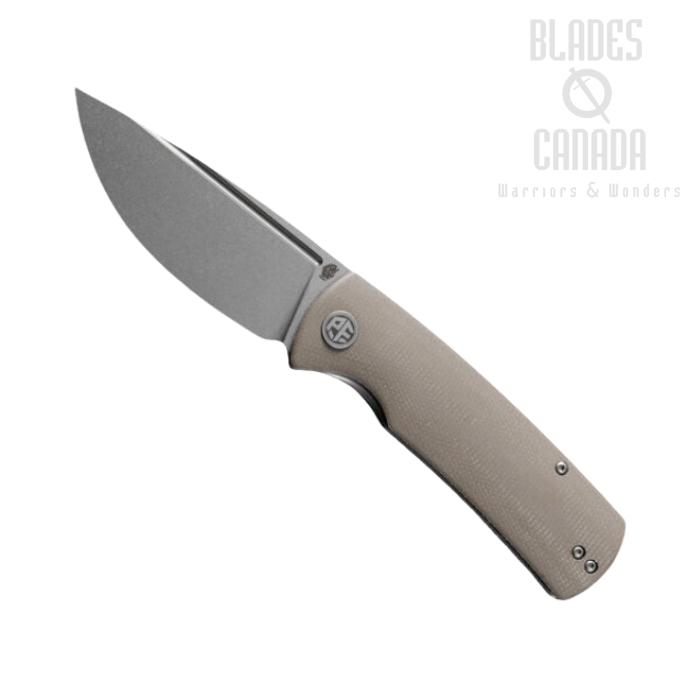 Petrified Fish Beluga Folding Knife, K110 SW Blade, Micarta Khaki, PFP01KAMWW