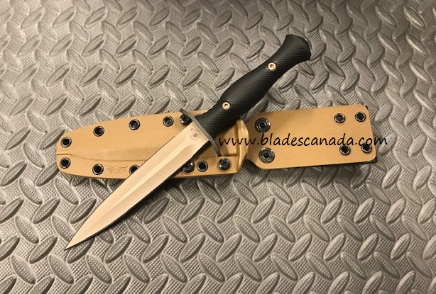 Spartan Blades Harsey Dagger Knife, S45VN FDE, Micarta, Kydex Sheath - Click Image to Close