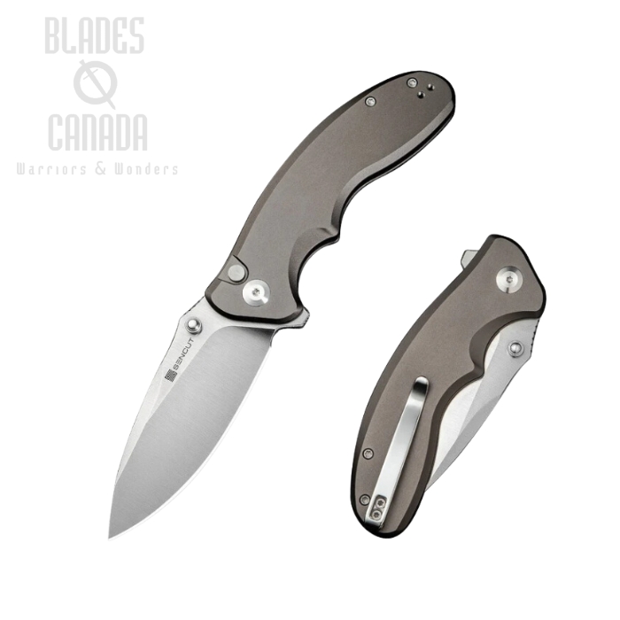 SENCUT Cybrix Flipper Folding Knife, Satin Blade, Aluminum Gray, S23098A-2