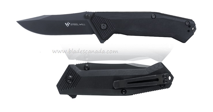 Steel Will Onrush Flipper Folding Knife, N690 Steel, G10 Black, 632