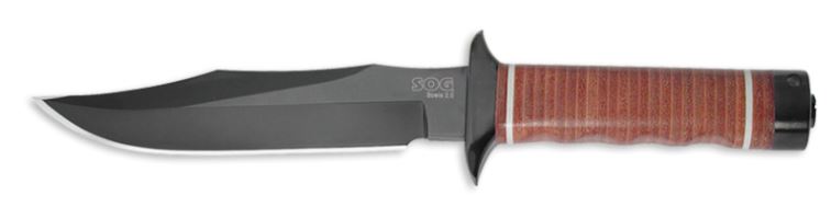 SOG S1T Bowie 2.0 Fixed Blade Knife, AUS8 Steel, Leather Sheath, S1T-L