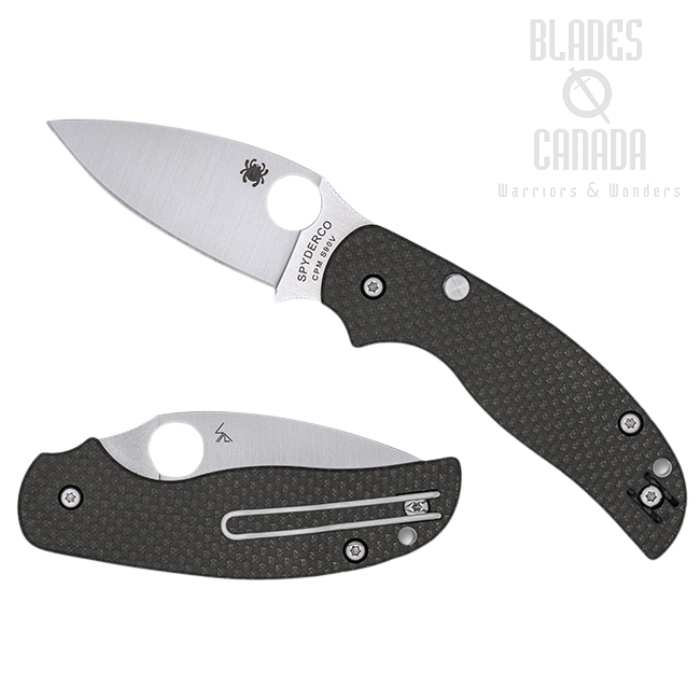 (Coming Soon) Spyderco Sage 6 Button Compression Folding Knife, CPM S90V, Carbon Fiber, Sprint Run, C123CFBCLS90VP