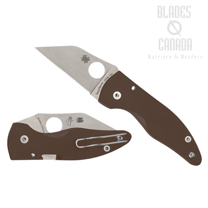 (Coming Soon) Spyderco MicroJimbo Folding Knife, CPM 15V, G10 Brown, Sprint Run, C264GPBN15V