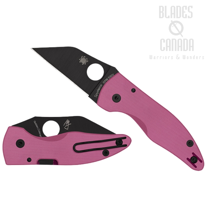 (Coming Soon) Spyderco MicroJimbo Folding Knife, CPM S30V Black, G10 Pink, Sprint Run, C264GPNBKP