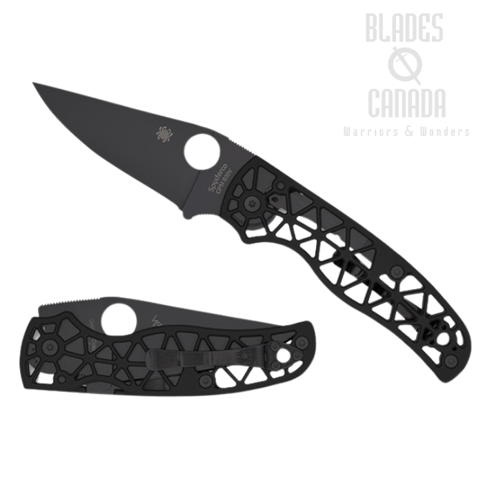 (Coming Soon) Spyderco Edgerati Folding Knife, CPM S30V Black, SpyderEdge, Aluminum Black, C266BKALBKS