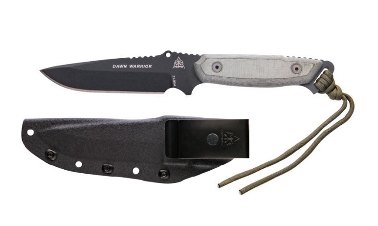 TOPS Dawn Warrior Fixed Blade Knife, 1095 Carbon, Kydex Sheath, DW-33