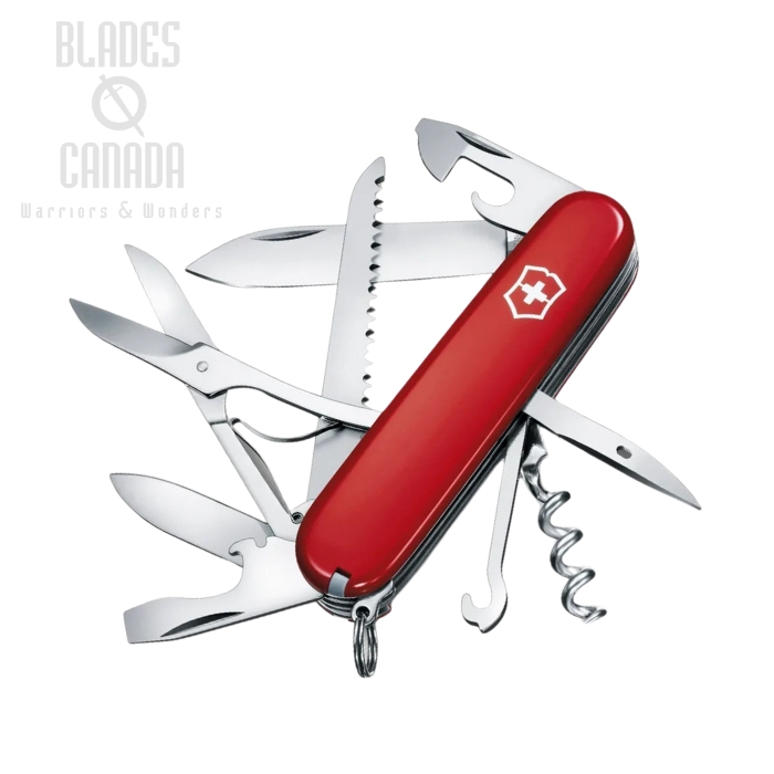 Victorinox Swiss Army Huntsman, Red, Leather Pouch