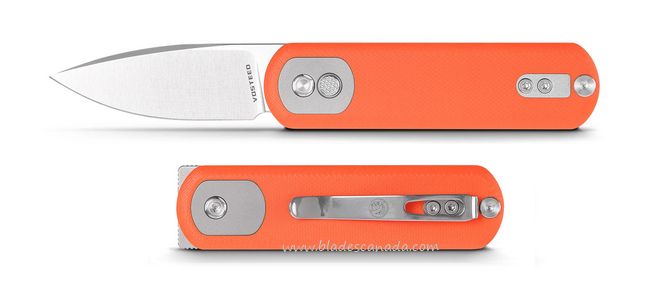 Vosteed Corgi Pup Trek Lock Folding Knife, 14C28N Drop Point, G10 Orange, A0719
