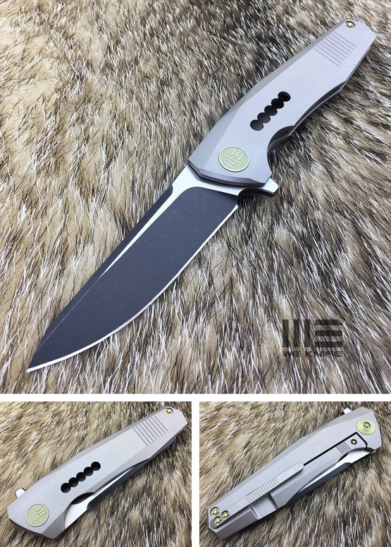 WE Knife 603I Flipper Framelock Knife, S35VN Two-Tone, Titanium Grey, 603I