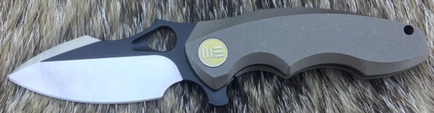 WE Knife 605K Flipper Framelock Knife, S35VN Black Satin, Titanium Bronze, 605K