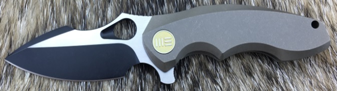 WE Knife 605L Flipper Folding Knife, S35VN Black Satin, Titanium Bronze, 605L