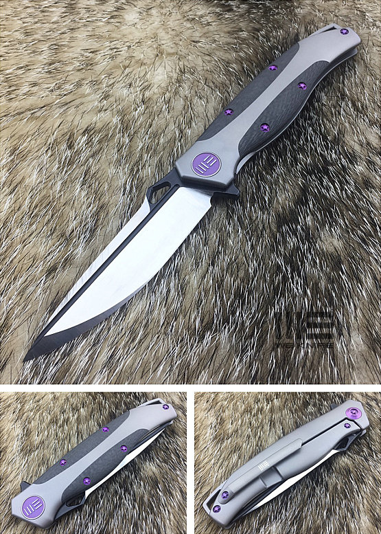 WE Knife 606CFC Flipper Framelock Knife, S35VN, Carbon Fiber/Titanium, 606CFC