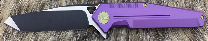 WE Knife 610A Flipper Framelock Knife, S35VN Black Satin, Titanium Purple, 610A