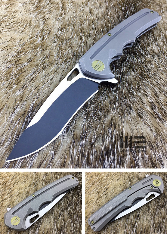 WE Knife 611G Flipper Framelock Knife, S35VN Two-Tone, Titanium Grey, 611G