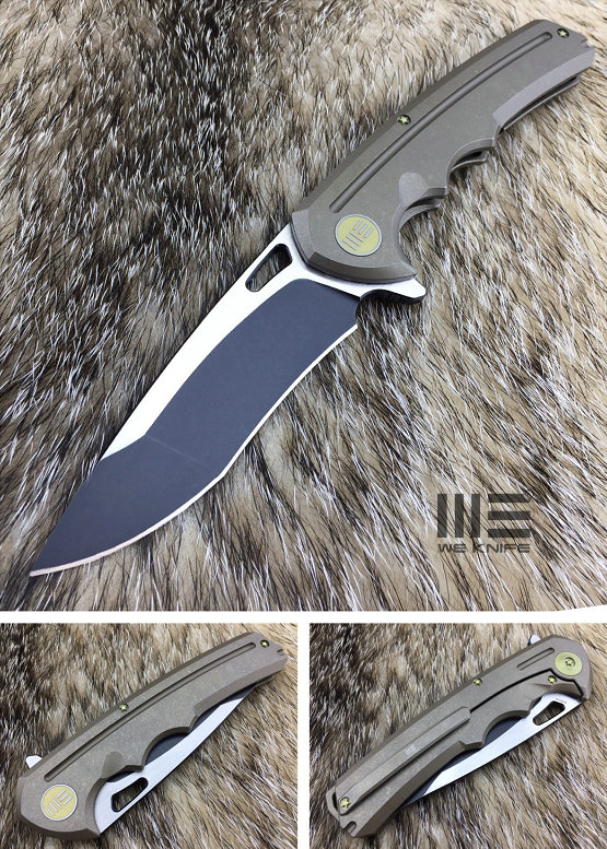 WE Knife 611I Flipper Framelock Knife, S35VN Two-Tone, Titanium Bronze, 611I