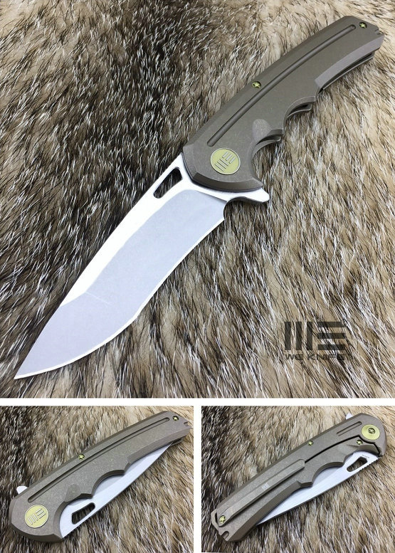WE Knife 611J Flipper Framelock Knife, S35VN SW, Titanium Bronzed, 611J