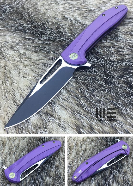 WE Knife 615A Flipper Framelock Knife, S35VN Two-Tone, Titanium Purple, 615A
