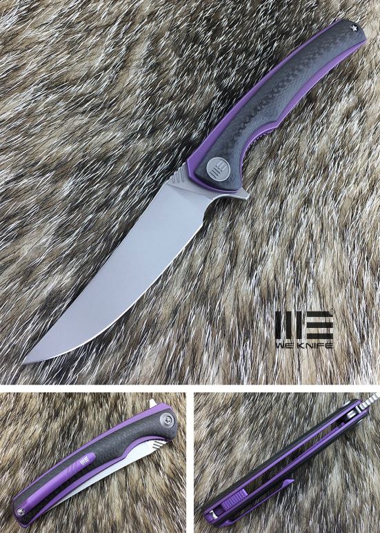 WE Knife 704CFA Flipper Folding Knife, M390, Titanium/Carbon Fiber, 704CFA