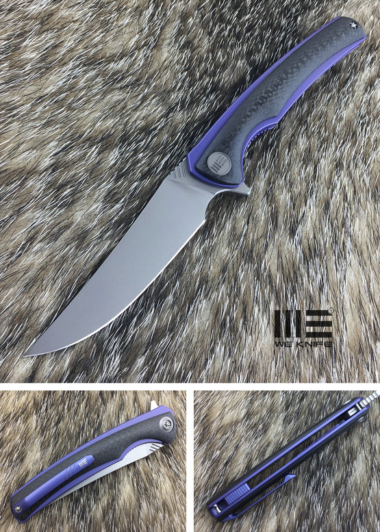 WE Knife 704CFB Flipper Folding Knife, M390, Titanium/Carbon Fiber, 704CFB