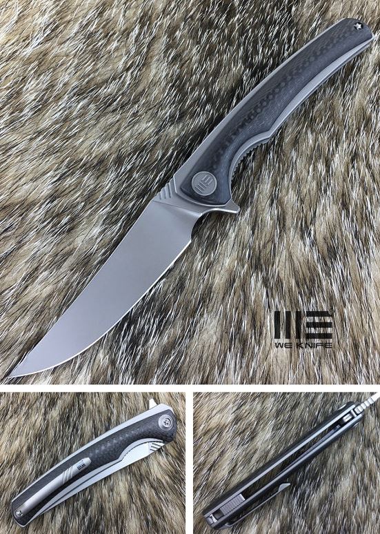 WE Knife 704CFE Flipper Folding Knife, M390, Titanium/Carbon Fiber, 704CFE
