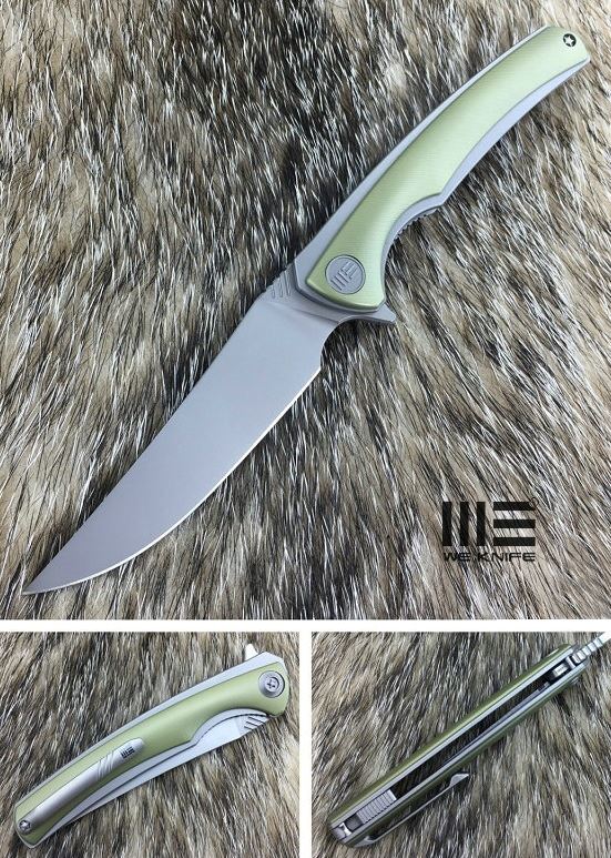 We Knife 704D Flipper Folding Knife, M390, Handrubbed Titanium Gold, 704D
