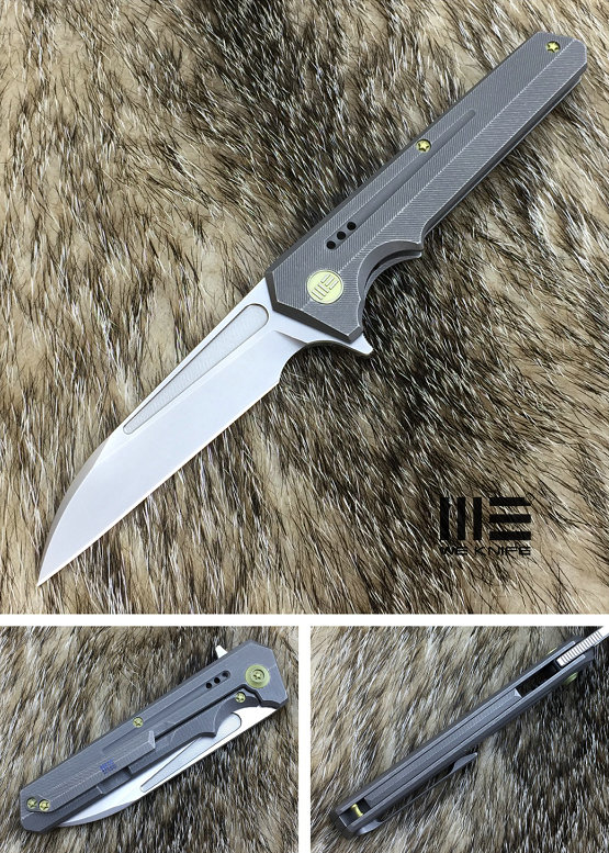 WE Knife 705C Talon Flipper Framelock Knife, M390, Titanium Grey, 705C