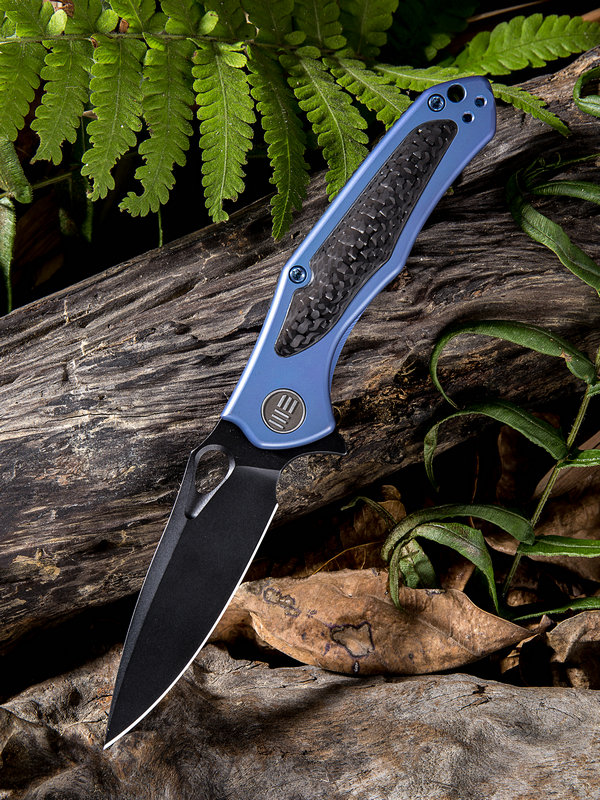 WE Knife Vapor Framelock Folding Knife, S35VN Black, Carbon Fiber/Titanium, 804A - Click Image to Close