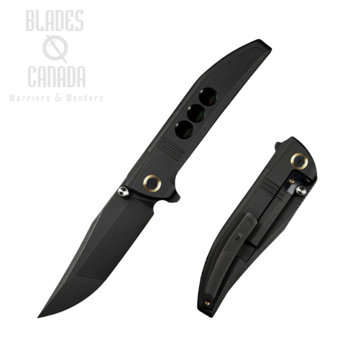 WE Knife Ezinta Framelock Flipper Knife, M390 Black, Titanium Black, WE22041-1