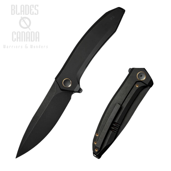 WE Knife Acuminal FLipper Folding Knife, Vanax Black, Titanium Black, WE23070-1