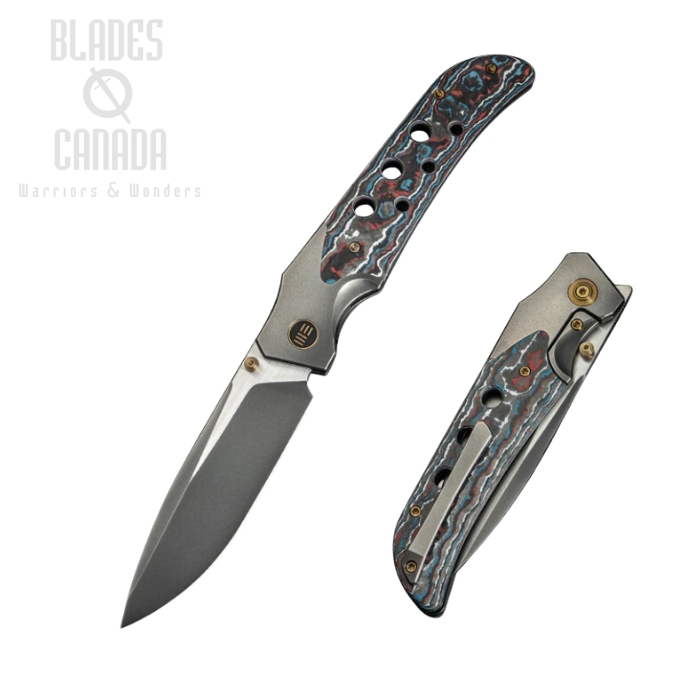 WE Knife Guthrie Front Flipper Knife, CPM 20CV Satin, Titanium/Nebula Fat Carbon Fiber, WE23072B-3