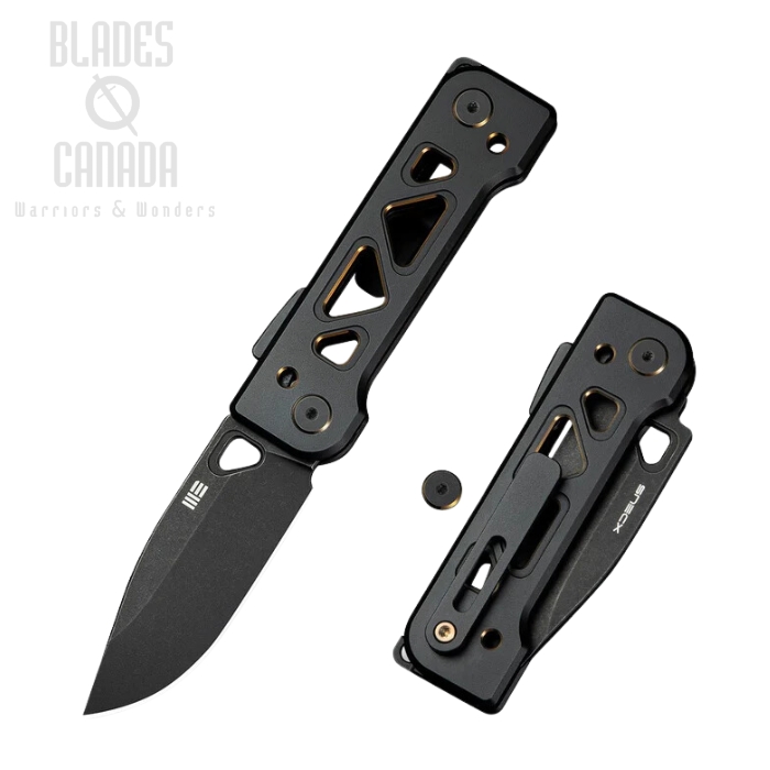 WE Knife Tyro Superlock Folding Knife, CPM 20CV Black, Titanium Black, WE24001-1